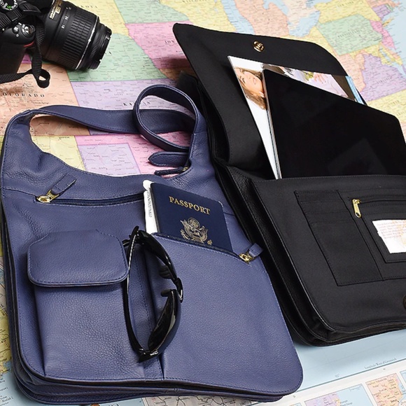 JPOurse Crossbody Traveler Boutique Brand Red Leather Multi Compartment - Picture 11 of 11